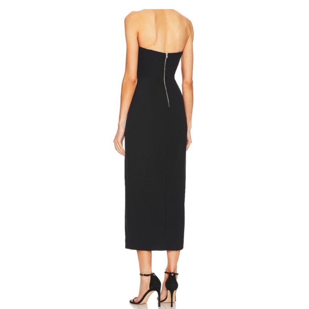 Bardot Black Strapless Dress with Silver Detailing - Picture 2 of 3